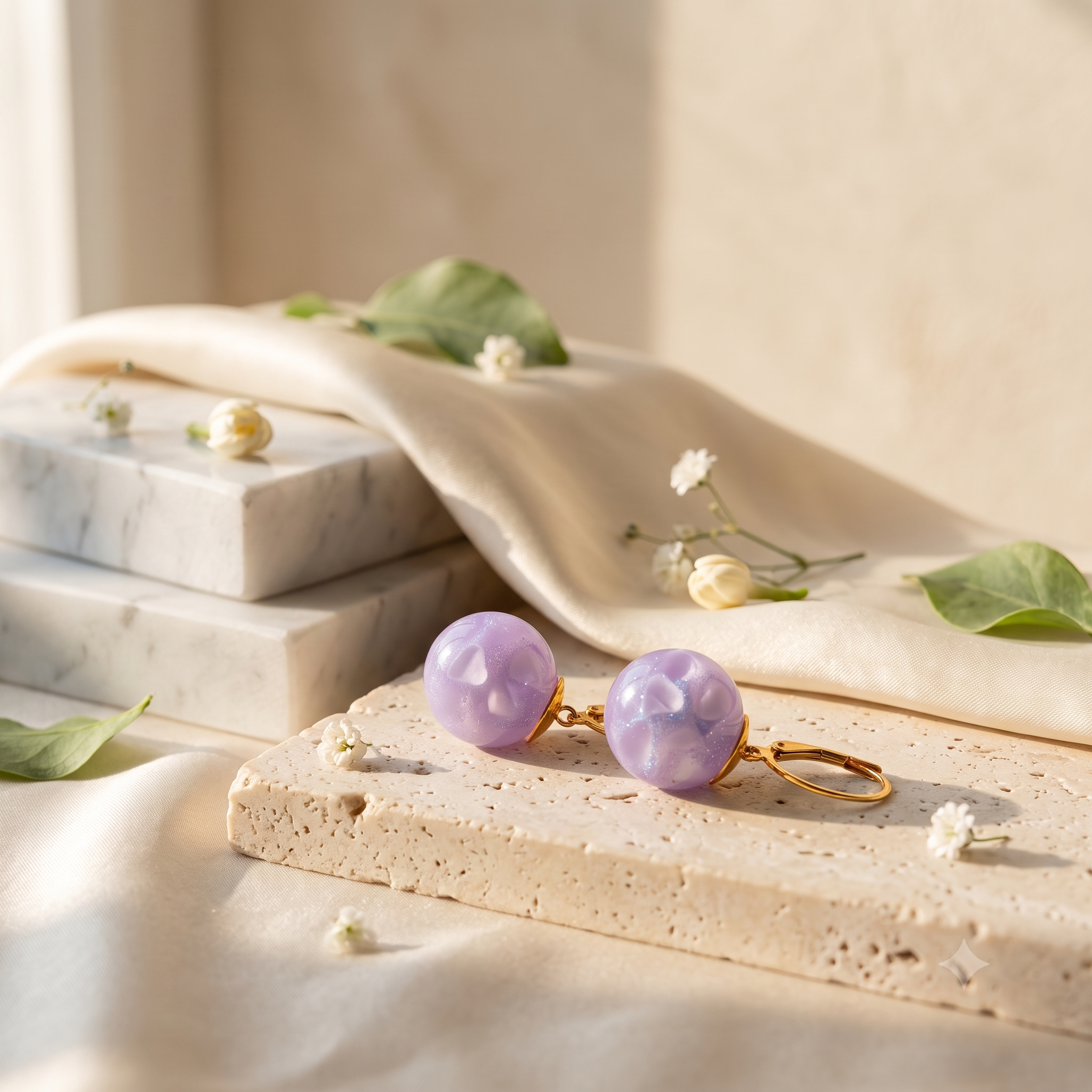 Lilac Glow Orb Earrings