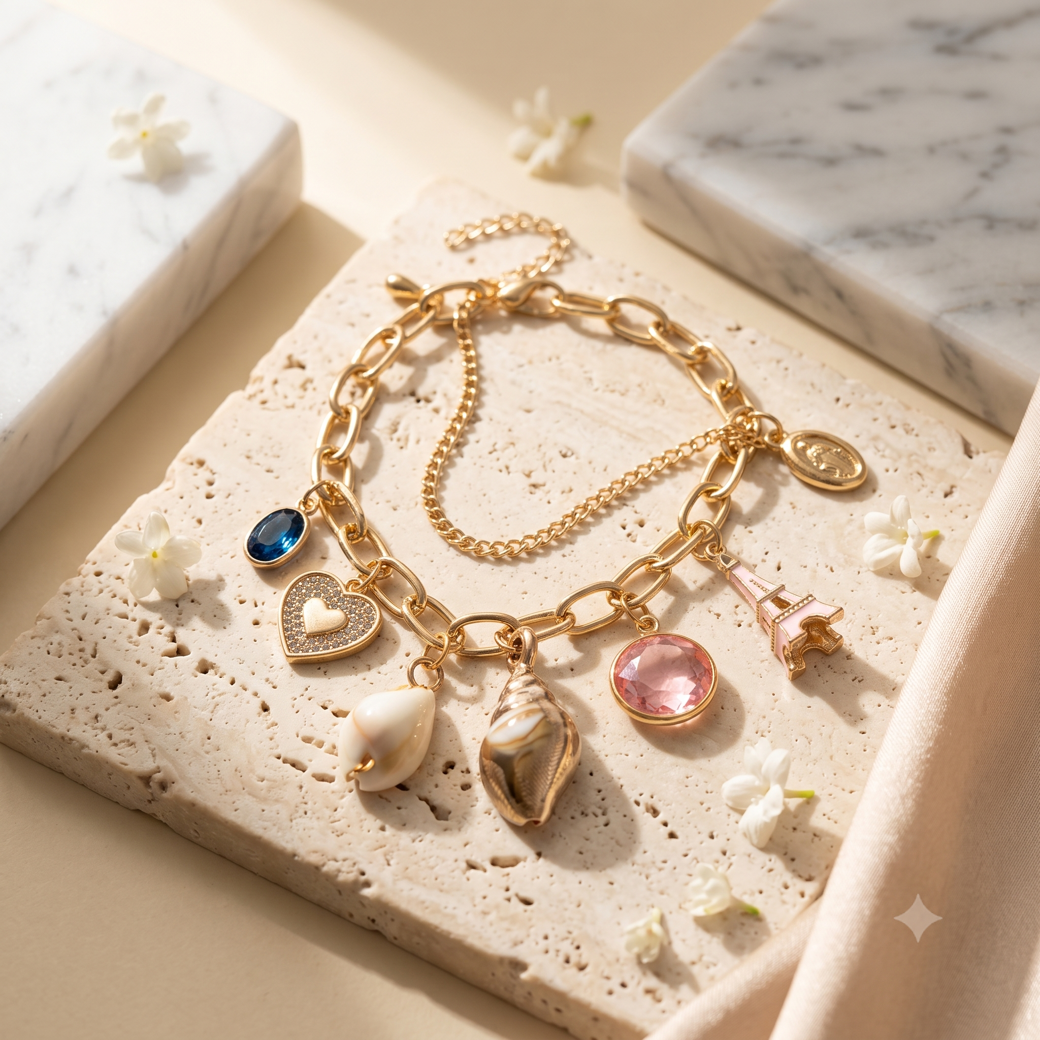 Parisian Shore Charm Layered Bracelet
